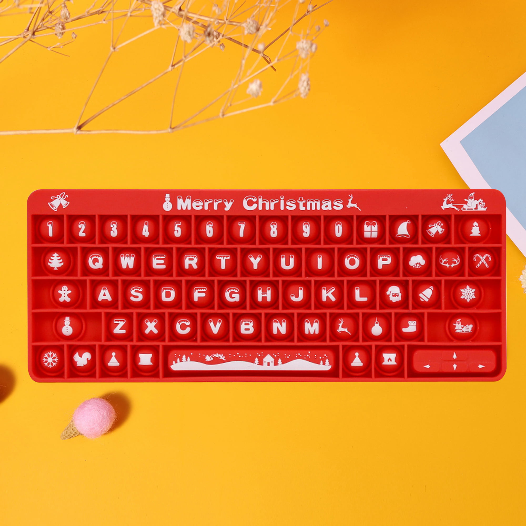 Nokiwiqis Christmas Bubble Fidget Toy, Keyboard Sensory Toy Stress Reliever