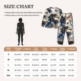 thumbnail image 4 of Honeii Exotic Blue Cat print Women's Pajama Sets Long Sleeve Button Down Sleepwear Nightwear Soft Pjs Lounge Sets-Medium, 4 of 7