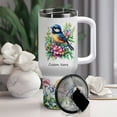 thumbnail image 2 of 40oz Personalized Travel Tumbler for Bird Lovers - Black-capped Chickadee Design - Stainless Steel Mug with Handle & Straw - Cute Gift for Women, Girls on Holidays, 2 of 6