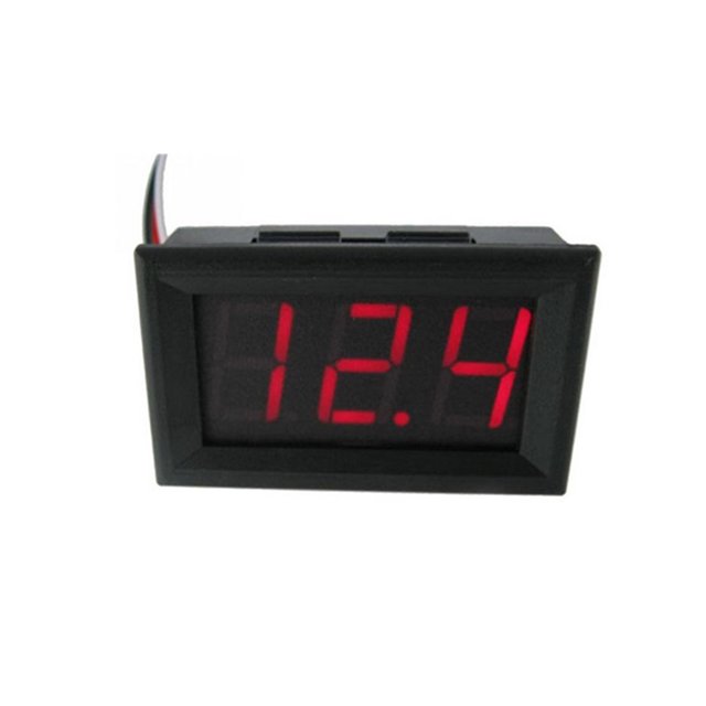 Sidaley Voltímetro de CC digital 0-100V Pantalla LED de alta precisión Medidor de voltaje Accesorio automotriz Electrónica rojo