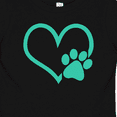 thumbnail image 4 of Inktastic Teal Heart With Paw Print Boys or Girls Baby T-Shirt, 4 of 5