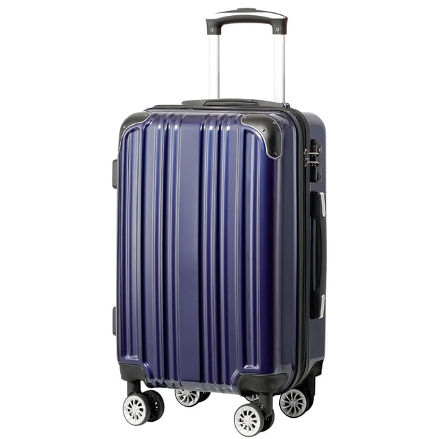 Maleta expandible Luggage Coolife PC+ABS Spinner de 28 pulgadas, azul marino