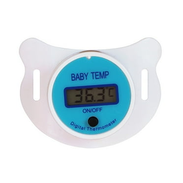 Digital Pacifier Thermometer LCD Display High Accuracy Nipple Shaped Digital Baby Thermometer for Babies Kids Children Blue