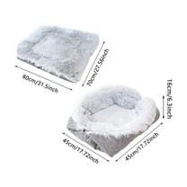 Self Warming Cat Bed, 2-in-2 Convertible Soft Plush Mat & Sleep Bed - Washable Foldable Thermal Pet Cushion for Indoor, Outdoor, Car, Desk, Couch & Winter Travel