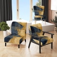 thumbnail image 1 of Designart "Minimalism in Blue and Gold I" Chaise d'Appoint Rembourrée Lignes Bleues - Fauteuil Moderne pour Salon, 1 of 7