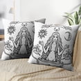 thumbnail image 3 of LALILO Throw Pillow Covers Symbols Young Beautiful Woman Sun And Cushion Cover 18" x 18", 2 Pack, 3 of 6