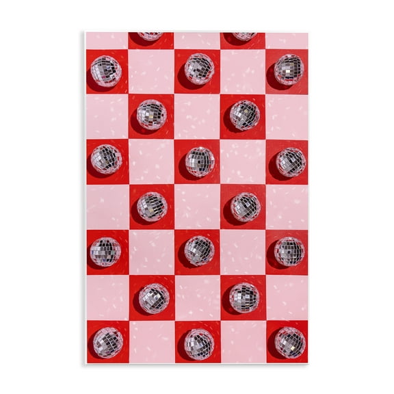 Stupell Industries Checked Disco Balls Performing Arts Painting Unframed Art Print Wall Art, 10 x 15