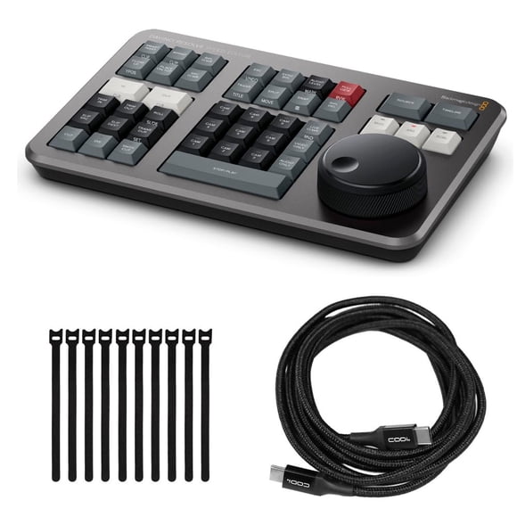 Paquete de editor de velocidad Davinci Resolve de Blackmagic Design con cable de carga USB-C a USB-C