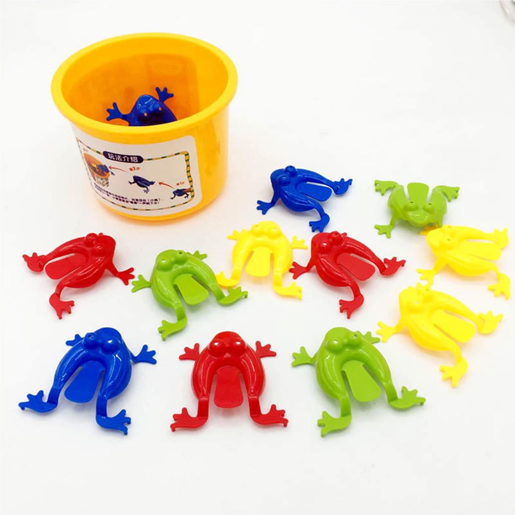 Jumping Frog Toys Animal Model Plaything Bucket Storage Contest Game Frogs  Bounce Toy Birthday Festival Gift Party Favor