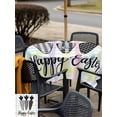 thumbnail image 4 of Outdoor Tablecloth with Umbrella Hole and Zipper, Happy Easter Square Table Cloth 54x54 Inch Waterproof Tablecloth, Black and White Carrots Colorful Plaid Picnic Table Cover for Patio Camping, 4 of 7