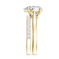 thumbnail image 3 of Rosec Jewels Certified Moissanite Wedding Ring Set - 2 Carat Engagement Ring with Enhancer - D-VS1 Grade, 10K Yellow Gold, US 4.50, 3 of 8