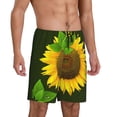 thumbnail image 3 of Rocae Sunflower3 for Men's Soft Sleep Pajama Shorts, Waistband and Pockets, 3 of 9