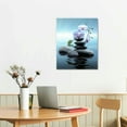 thumbnail image 2 of COMIO Zen Wall Art Spa Stone and Elegant Blue Orchid Flower on the Water Picture Canvas Prints Artwork Relax Zen Spa Meditation Room Decor, 2 of 4