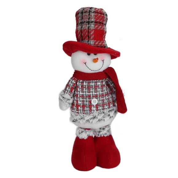 Décorations de Noël Bonhommes de Neige, Matériau en Flanelle 12 Cm/4.7 Po Hauteur Télescopique Snowman Peluche pour Décorations de Vacances pour Cadeaux, Snowman