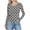 Gray, variant on VEKDONE Womens Long Sleeve Tops Polka Dot Print Crewneck Blouse Casual Stretch Slim Fit Tunic Tops Ribbed Knit Soft Comfy Pullover Top