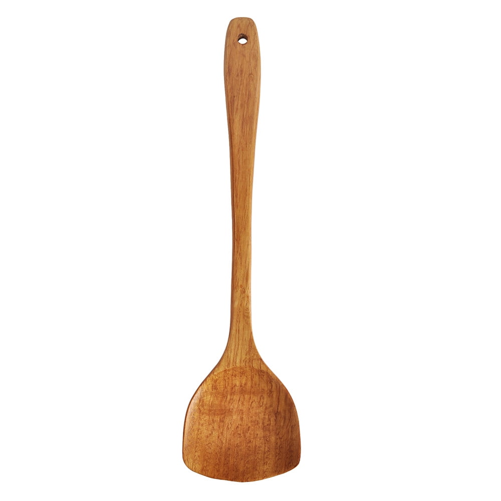 Wooden Wok Shovel Cooking Spoon Long Non Stick Wood Rice Spatula Kitchen Tool 