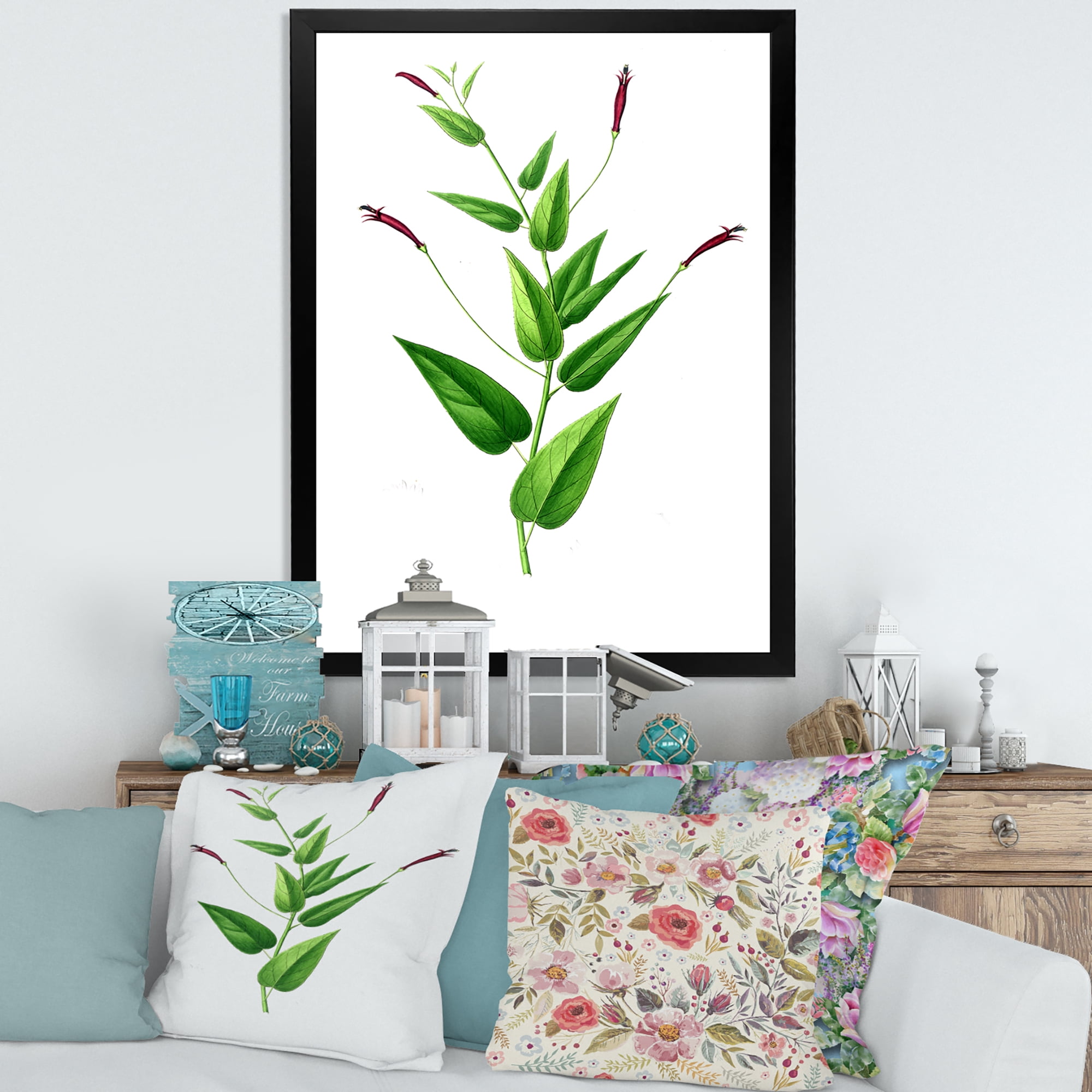 Designart 'Ancient London Plants VII' Traditional Framed Art Print