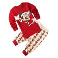 thumbnail image 1 of Conjunto de pijamas 100% de algodón para niños y niñas, ropa de dormir de 2 piezas con dibujos animados, Tops y pantalones, ropa de Navidad, 1 of 4