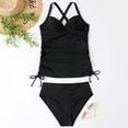 thumbnail image 2 of "Gubotare Swimsuit For Women Women Front Cross Cutout One Piece Swimsuit Tummy Control High Waisted Monokini Bathing Suit,Black XXL", 2 of 4