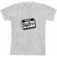 thumbnail image 3 of Big Bro Name Tag Boy's Heather Gray Crew Neck Short Sleeve Tee-Medium, 3 of 4