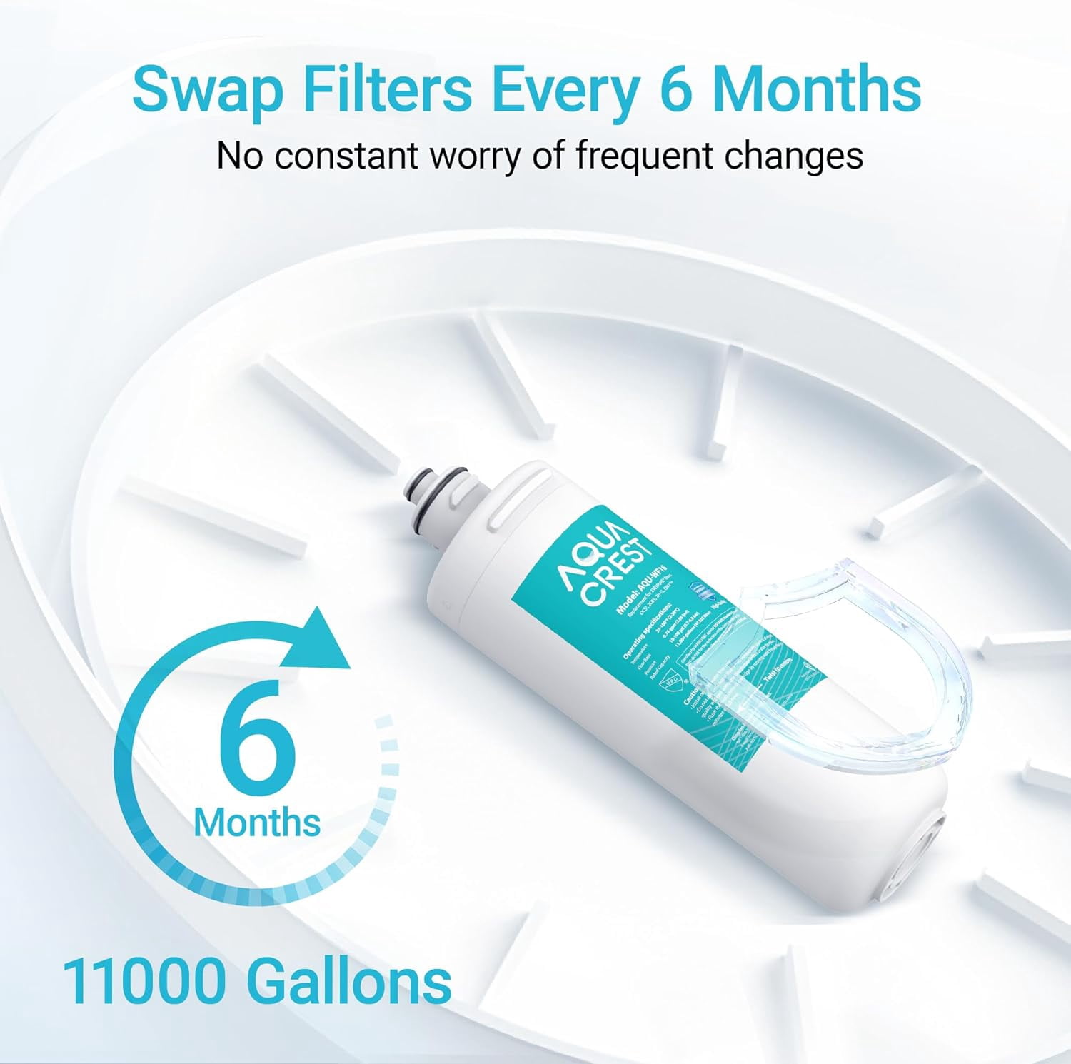AQUA CREST OCS2 Under Sink Water Filter, Replacement for Everpure OCS2, 2CB5, 2H-L, 2CB-GW, ADC, OW2-Plus, EV9618-02, EV9634-26, EV9634-01, EV9617-05, Aquverse A100