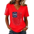 thumbnail image 2 of Iaqnaocc 250th Anniversary Womens Shirts 250 Anniversary Usa Flag 4th Of July Outfits for Women Independence Day 250 Anniversary USA Flag V Neck July 4th Celebration Short Sleeve T-Shirts Red M, 2 of 4