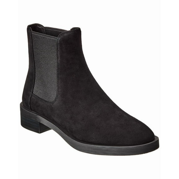 Stuart Weitzman Sondra Sleek Suede Bootie, 7.5, Black