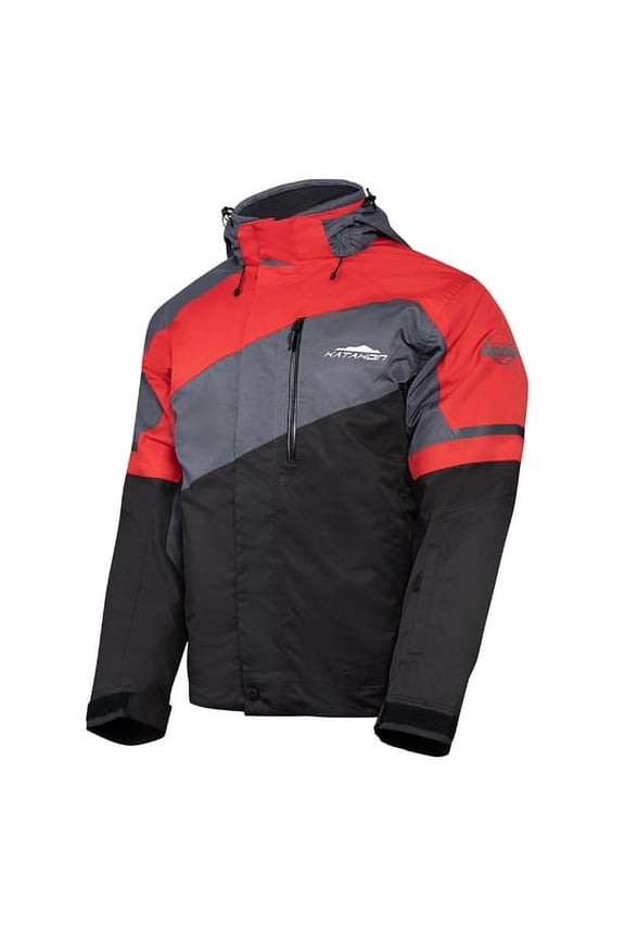 Katahdin Recon Mens Snow Jacket Black/Gray/Red LG