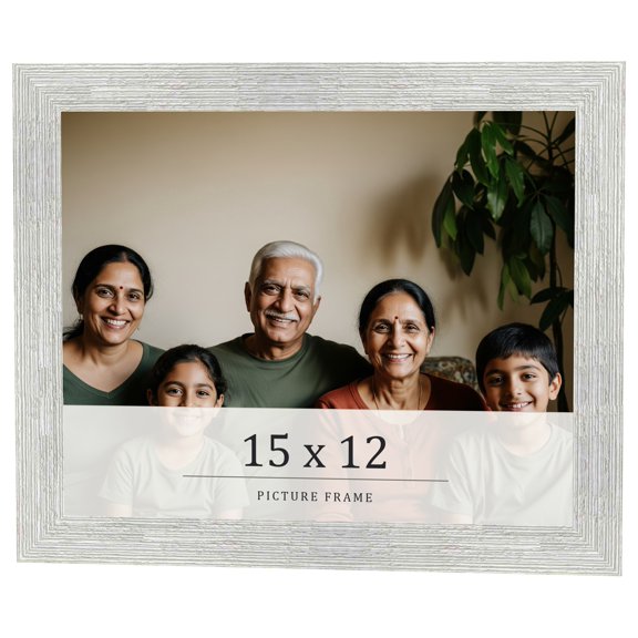 15x12 Frame White Real Wood Picture Frame Width 1.5 inches | Interior Frame Depth 0.5 inches | Barn