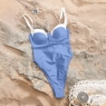 thumbnail image 5 of MSJUHEG Women's One-piece Swimsuits,High Waist Bathing Suit,Push Up Swimsuits for Women,Monokini Swimsuits for Women,Swim Suits for Women 2025,Ribbed One Piece Swimsuits for Women, Light Blue M, 5 of 6