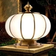 thumbnail image 5 of Lámpara de pared con columna de cobre para exteriores, para patio, puerta, villa, impermeable, estilo chino, luz de calle LED IP65, 5 of 5