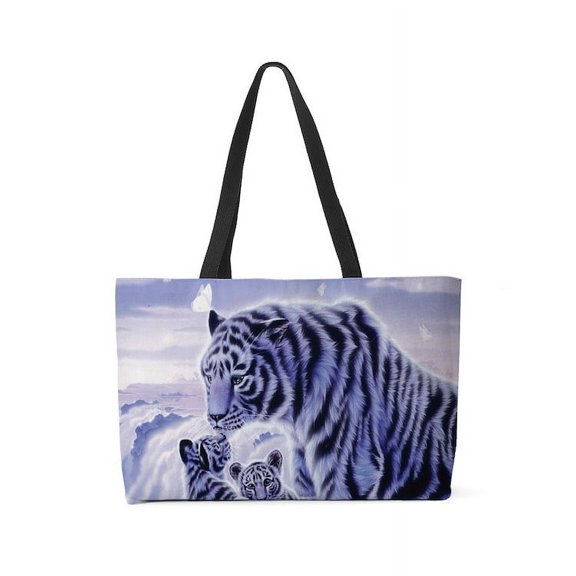 CafePress - White Tigress And Her Cubs - Large Weekender Tote