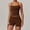 Brown, variant on PISONIC Women 2 Pieces Workout Sets Tank Tops and High Waist Booty Lifting Shorts Gym Sets