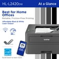 Brother HLL2420DW Wireless Compact Monochrome Laser Printer with