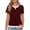 Wine, variant on Womens Tops Crew Neck Short Sleeve Double Layer Color Blocked Tee Shirt Tops Regular Fitted Summer Casual Tshirts