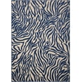 thumbnail image 1 of homeroots outdoor 384588 8’ x 11’ Navy Zebra Pattern Indoor Outdoor Area Rug, 1 of 1