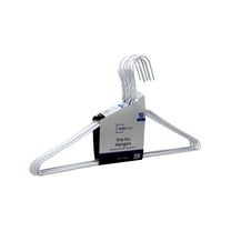 Mainstays Drip Dry Wire Clothing Hangers, 10 Pack, Adult, White, Plastic Coated