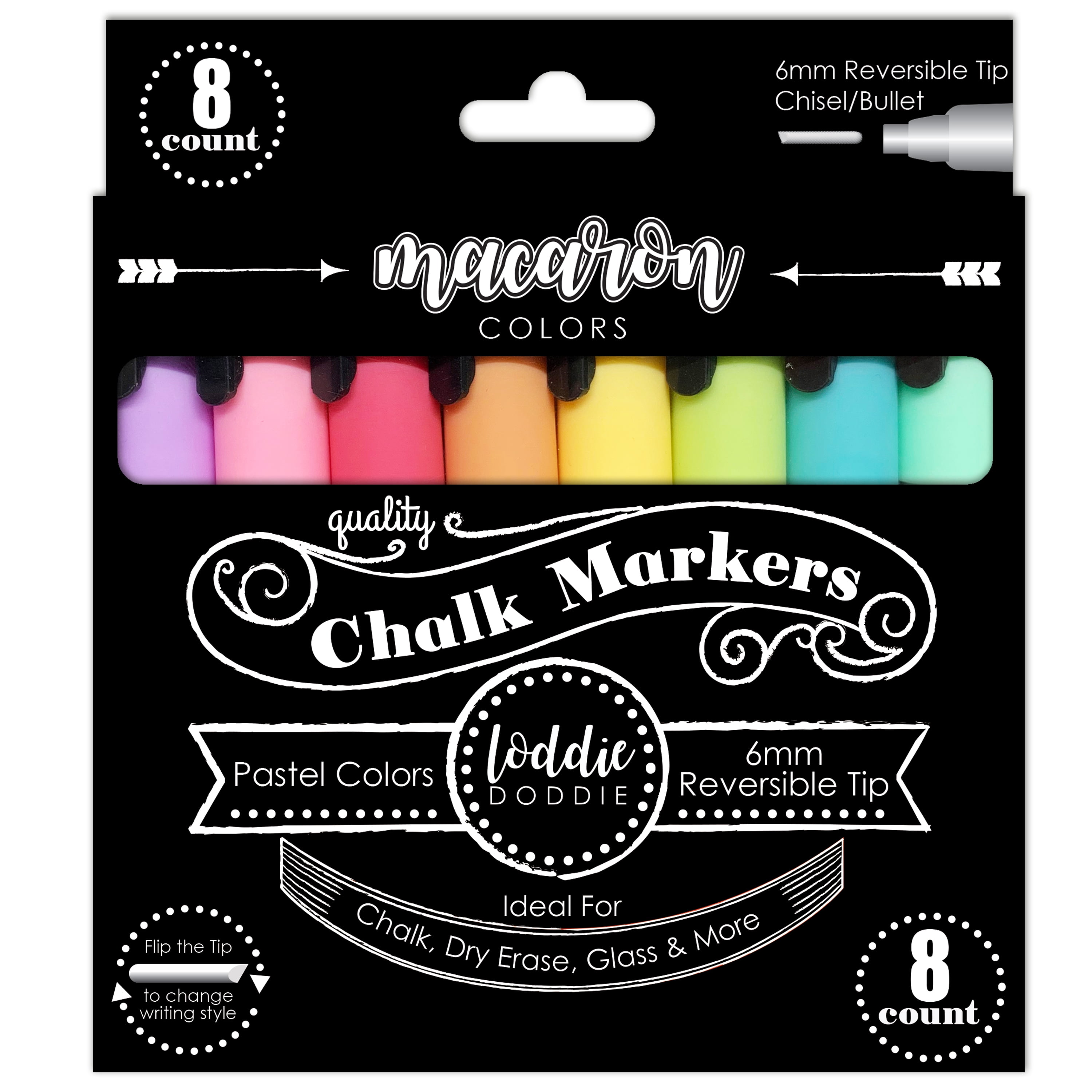 8ct Liquid Chalk Markers Macaron Pastel Colors by Loddie Doddie