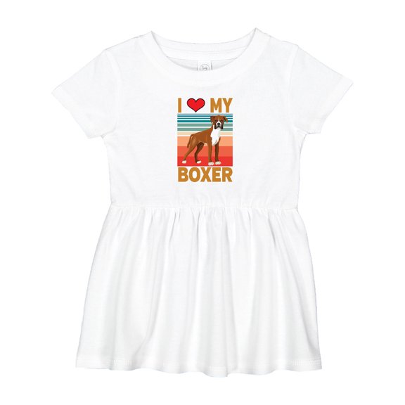 Inktastic Boxer Dog Retro Girls Baby Dress