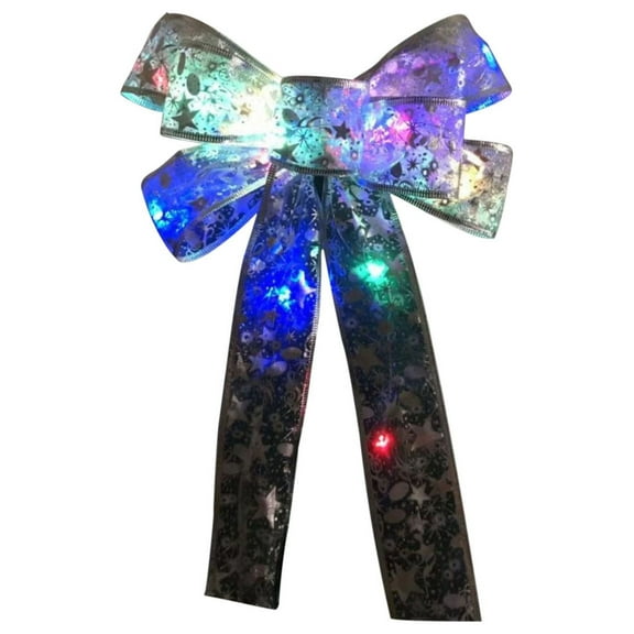 Vikakiooze Home Decor LED Christmas Tree Ornaments Ribbon Bows For Home Christmas Tree Wreaths Decor