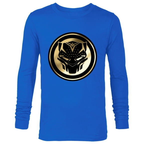 Marvel Black Panther: Wakanda Forever New Panther Mask Gold - Long Sleeve T-Shirt for Men - Customized-Navy