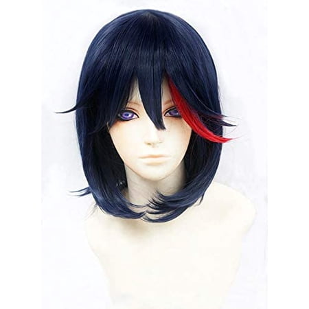 anime-kill-la-kill-matoi-ryuko-cosplay-wigs-short-navy-blue-with-red