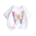 thumbnail image 5 of RMGVDSD Girls Short Sleeve Graphic T-Shirt Fashionable Casual Summer Tee Shirts for Kids Stylish Everyday T Shirt Tops 10-12 Years, 5 of 5