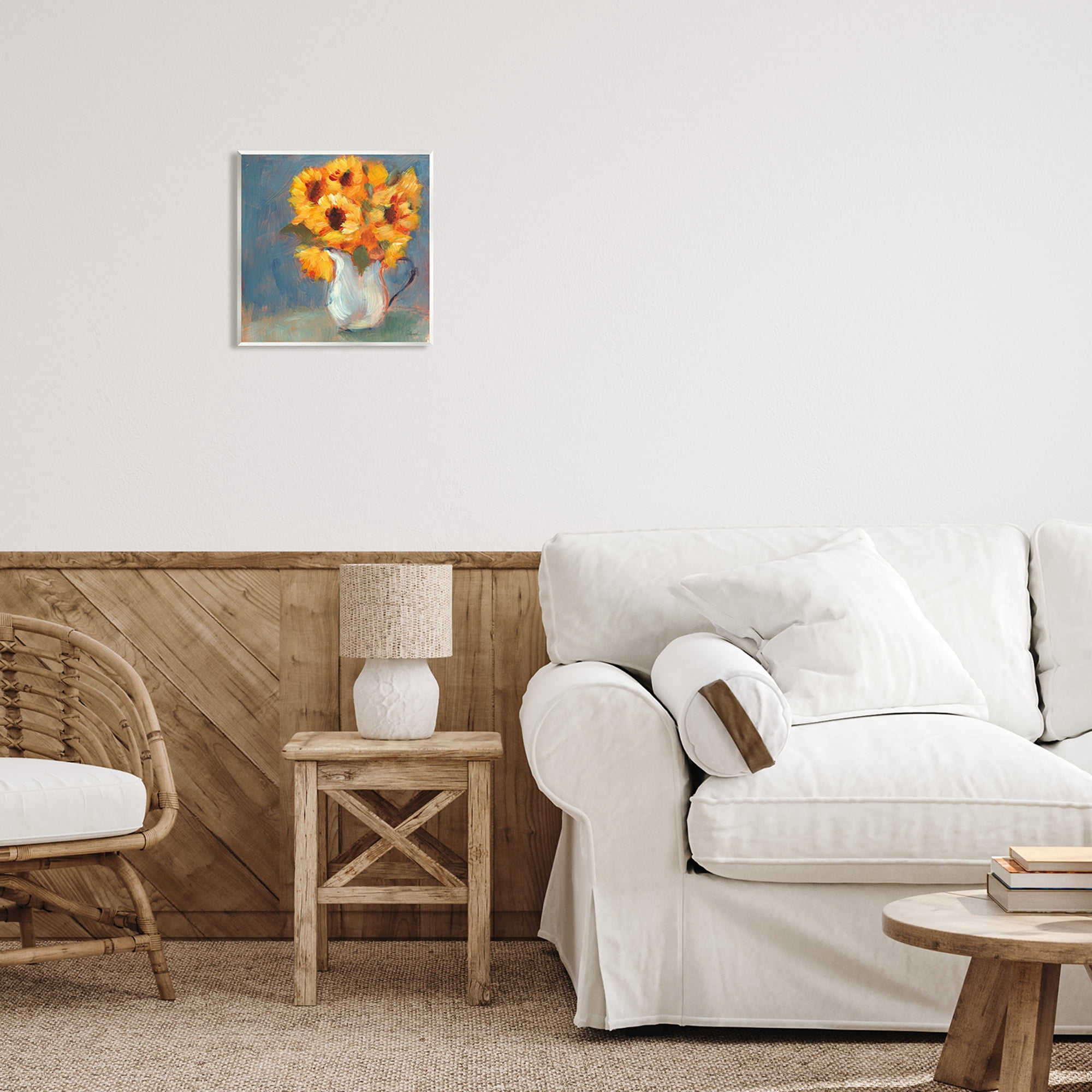 Stupell Industries Sunflower Vase Painting Botanical & Floral Painting Unframed Art Print Wall Art, 12 x 12