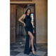 thumbnail image 1 of Vestido de dama de honor negro Sexy cuello redondo Halter vestido de fiesta de noche vestido de satén con abertura alta Spaghetti Club Wear personalizado, 1 of 5