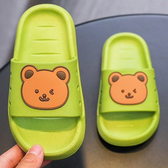 XIMIN Kids Girls Boys Cloud Clogs Anti-Slip Slipper Summer Cartoon Bear Indoor Shoes Light Weight Slippers Lovely Feet Slippers Toddler Footwear (5.5-6 Years, Male)