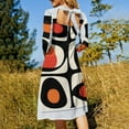 thumbnail image 5 of Midcentury Modern Abstract Art Flare Dress Square Neck Dress Elegant Female Fashion Printed Dress, 5 of 9