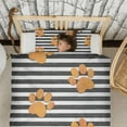 thumbnail image 3 of Paw Print Sonstripes Duvet Cover and Pillowcase Set for Single Bedding, Bedroom Accessories for Kids Teens, 3 of 5