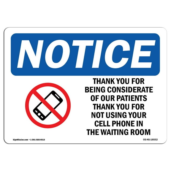 OSHA Notice Sign - Thank You For Being Considerate Sign With Symbol | Decal | Protect Your Business, Construction Site |  Made in the USA