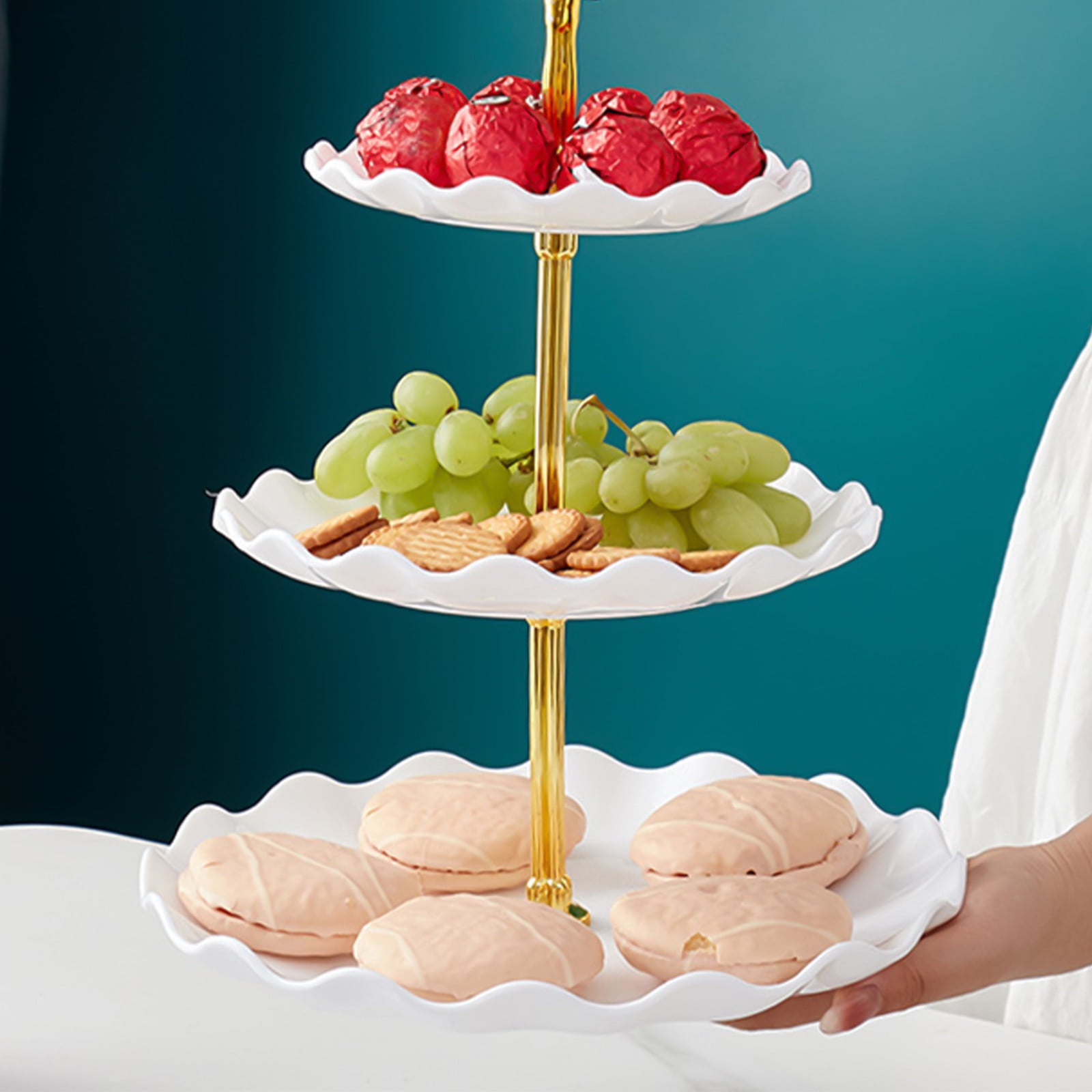 kkbbma Clearance under 5$ 3-Tier Dessert Cake Stand, Tiered Serving Cake Stand Small Cupcake Stand Cookie Tray Rack Candy Buffet Set Up Fruit Plate for Tea Party, Wedding and Birthday